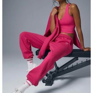 ALO Yoga Pink Summer crush Accolade Sweatpants size Large